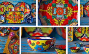 Hand-painted Talavera pottery