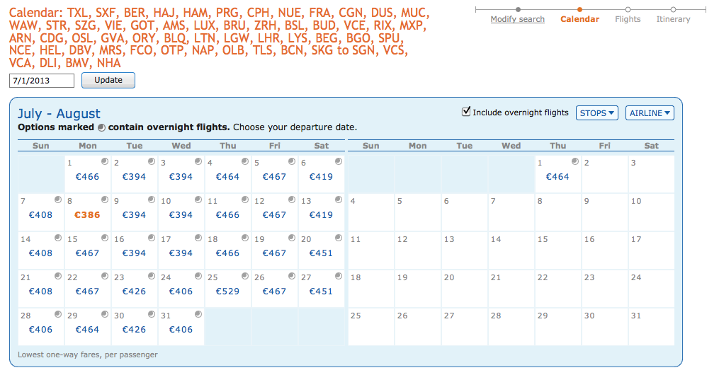 Which is the cheapest way to get to Vietnam from Europe in summer?