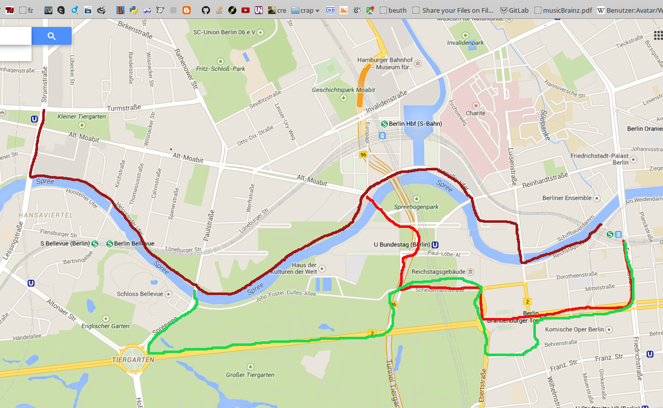 Walk/Run from Berlin Tegel Airport to Berlin City Centre
